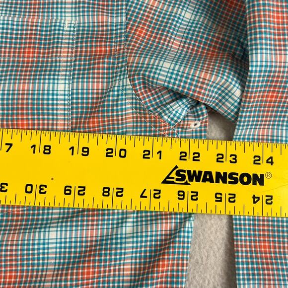 Ariat Button Up Shirt Men's M Naragon LS Stretch Orange Blue Plaid Classic NWT - Picture 11 of 15